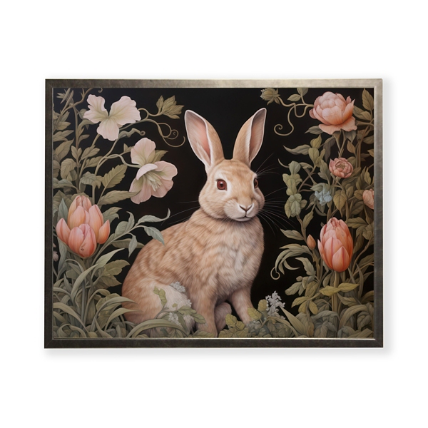 Floral Bunny Burrow Framed Art Print