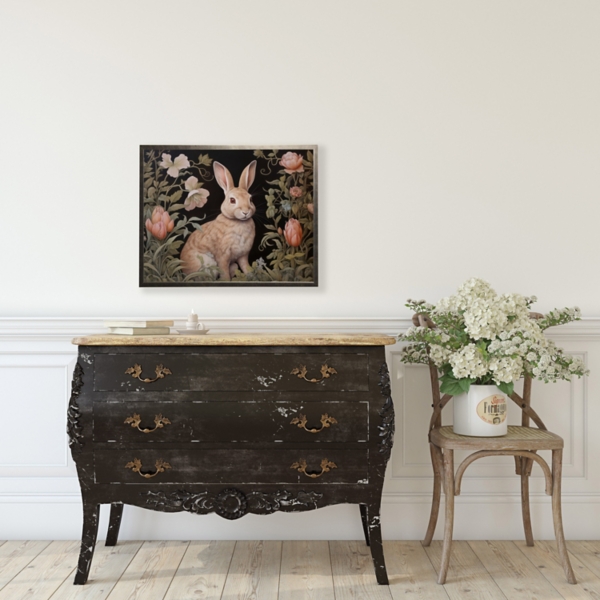 Floral Bunny Burrow Framed Art Print