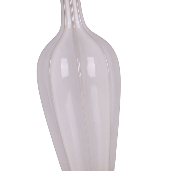 White Needle Neck Ceramic Table Lamps, Set of 2