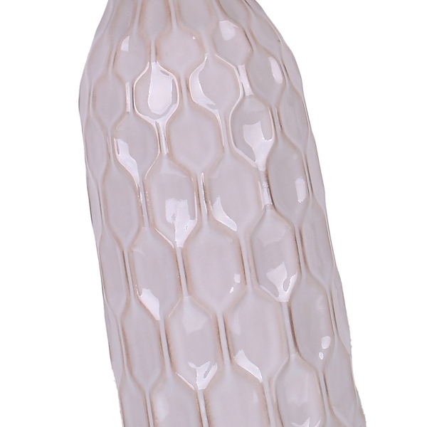 White Honeycomb Ceramic Table Lamps, Set of 2