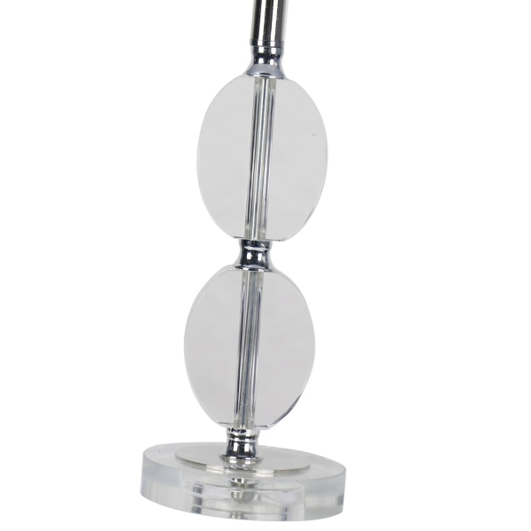 Hourglass Crystal and Silver Metal Table Lamp