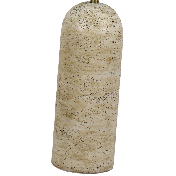 Beige Faux Stone Tower Table Lamps, Set of 2