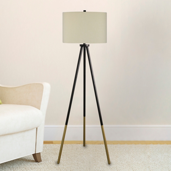 Black and Gold Tripod Floor Lamp