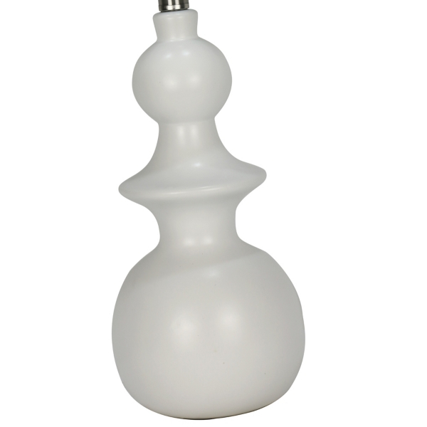 White Modern Spindle Table Lamp