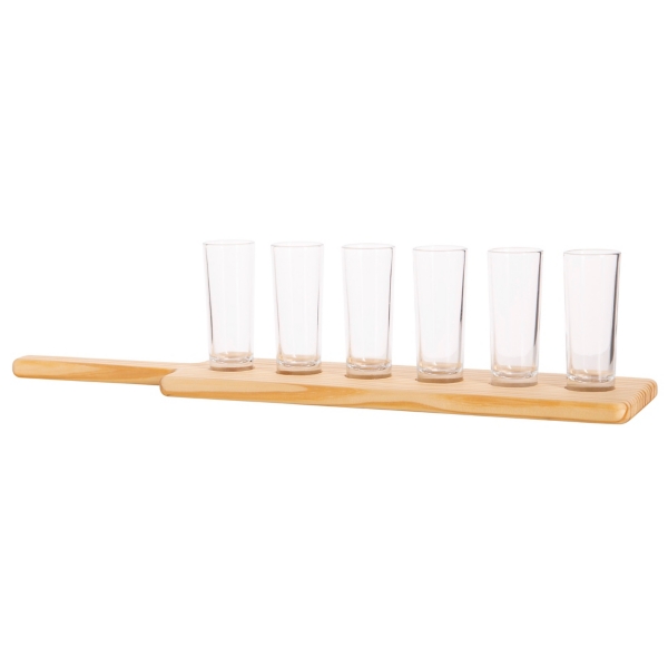 Wood Serving Tray with Shot Glasses Kirklands Home