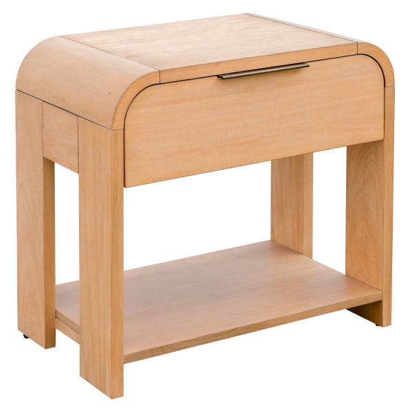 Natural Modern Curve Nightstand