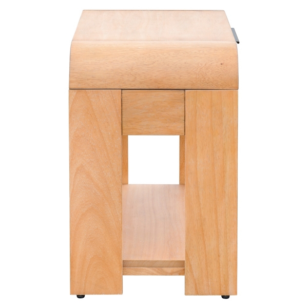 Natural Modern Curve Nightstand