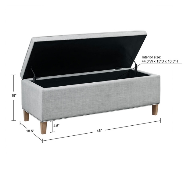 Gray Soft-Close Storage Bench