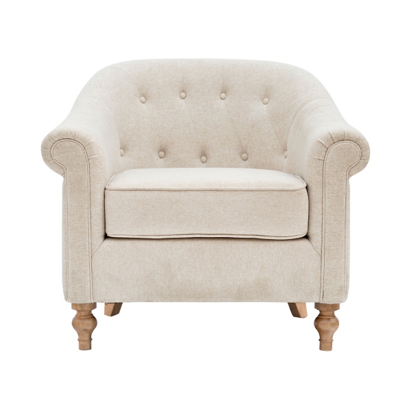 Cream Tufted Farmhouse Accent Chair
