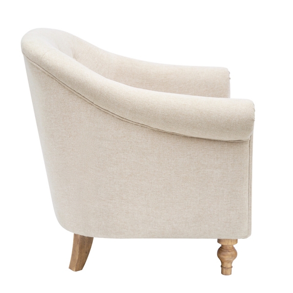 Cream Tufted Farmhouse Accent Chair