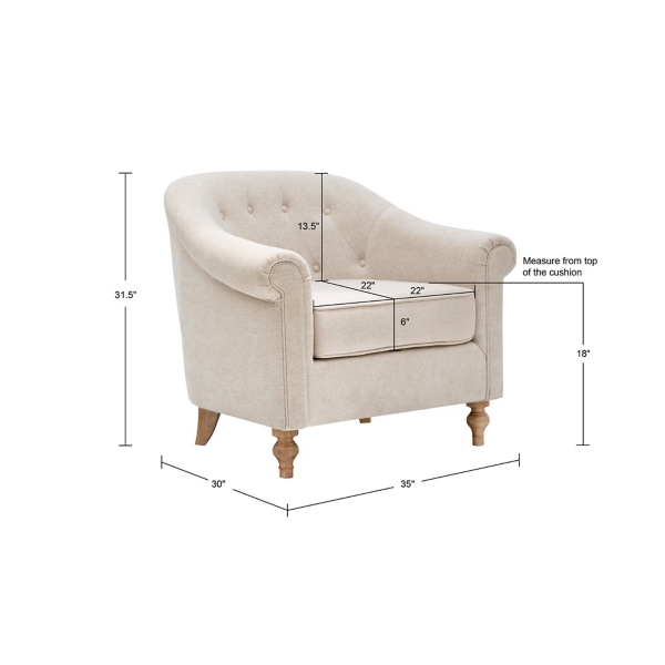 Cream Tufted Farmhouse Accent Chair
