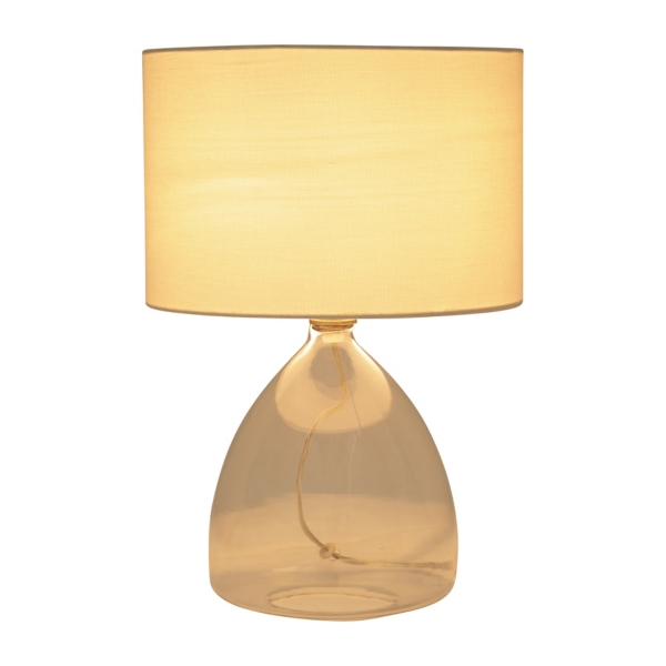 Clear Glass Tapered Table Lamps, Set of 2