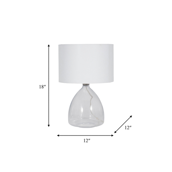 Clear Glass Tapered Table Lamps, Set of 2