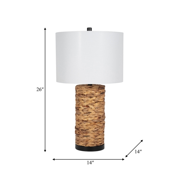 Natural Seagrass Pillar Table Lamp
