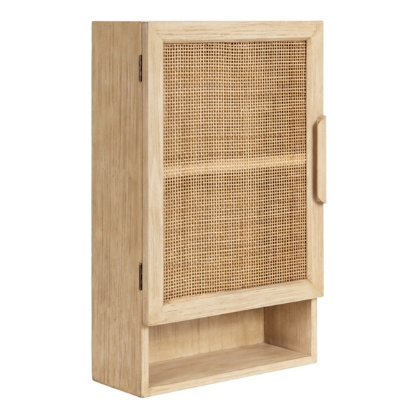 Natural Rattan Wall Cabinet with Shelf | Kirklands Home