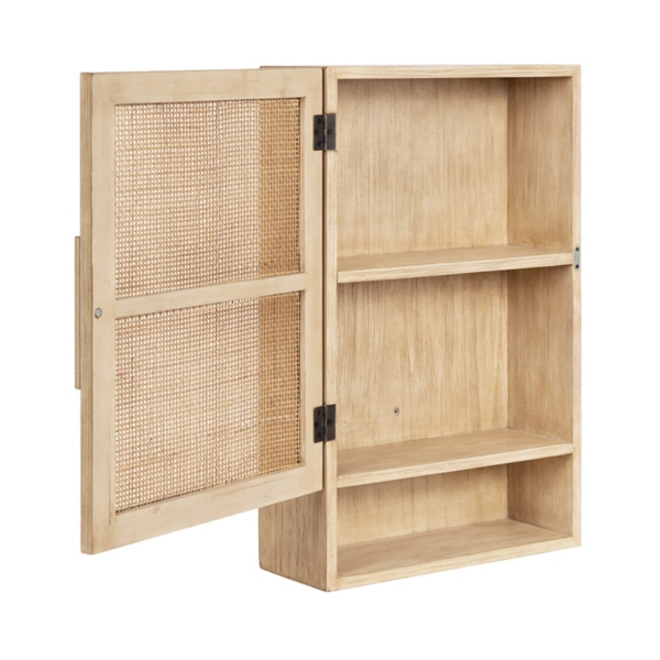 Natural Rattan Wall Cabinet with Shelf