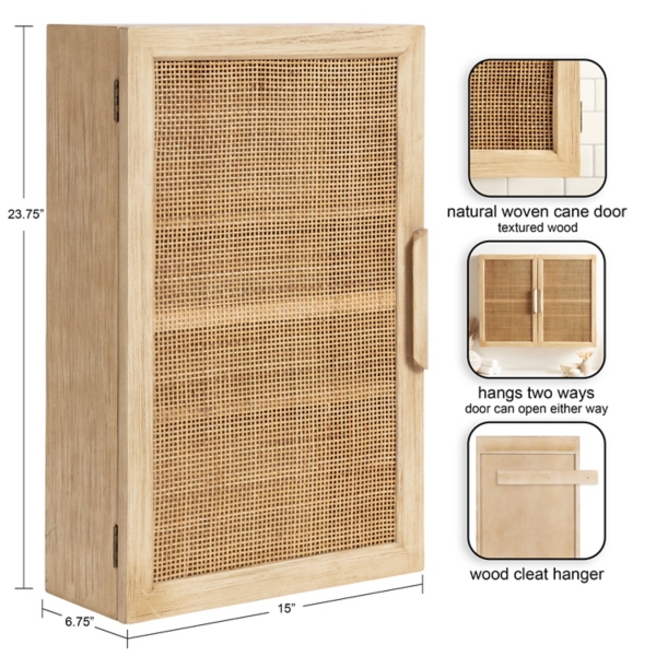 Natural Rattan Wall Cabinet