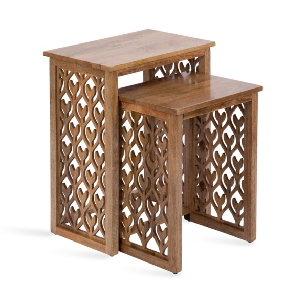 Natural Wood Karni Nesting Accent Tables, Set of 2 Kirklands Home