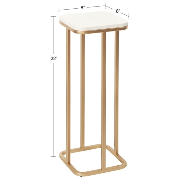 Gold and White Credele Accent Table