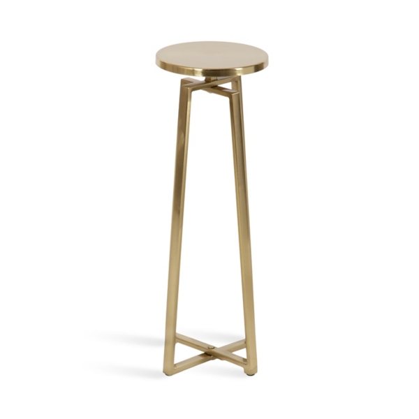 Round Zia Gold Metal Accent Table