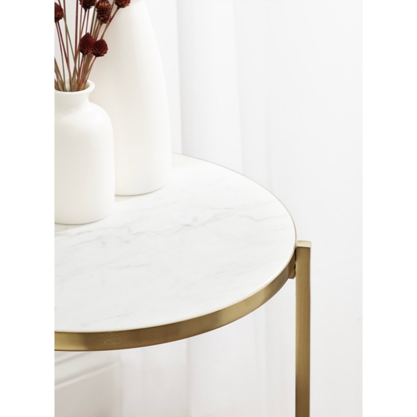 Round Gold Aguilar Accent Table