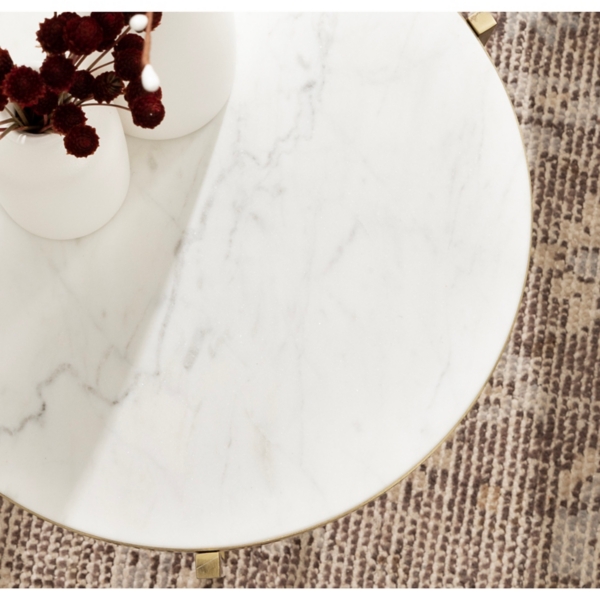 Round Gold Aguilar Accent Table