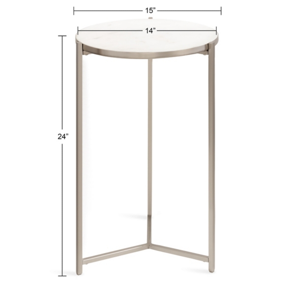 Round Silver Aguilar Accent Table