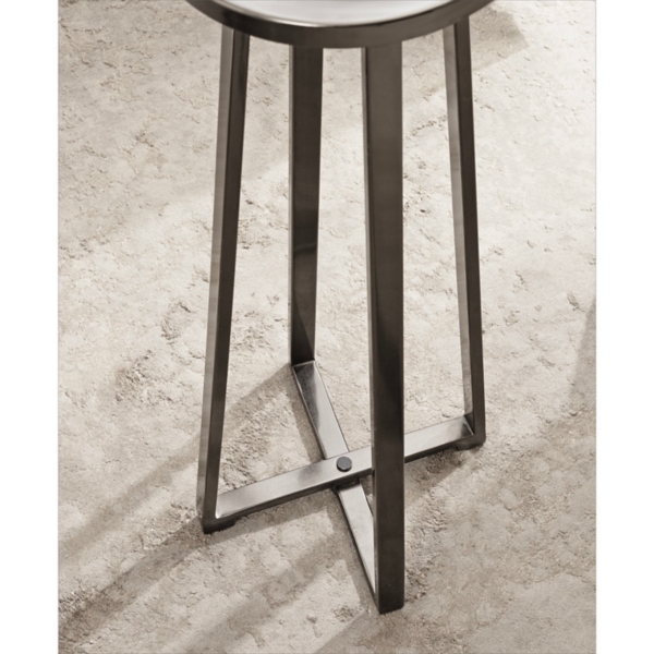 Round Zia Pewter Metal Accent Table