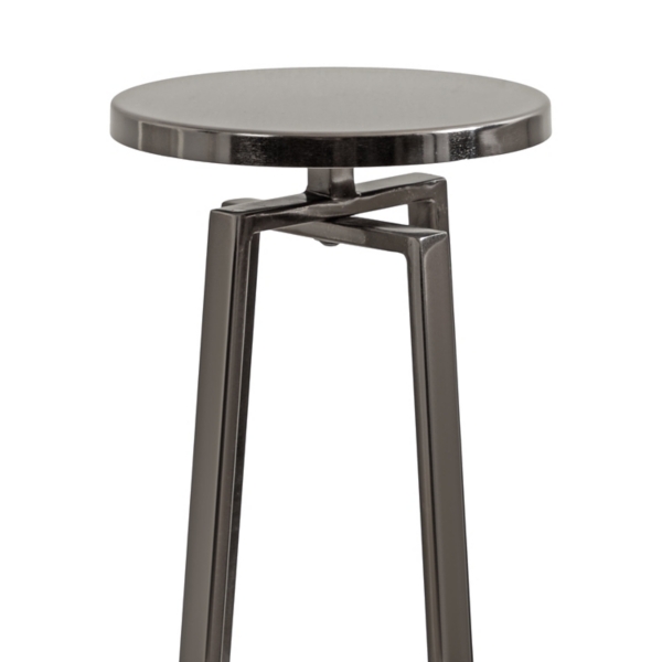 Round Zia Pewter Metal Accent Table