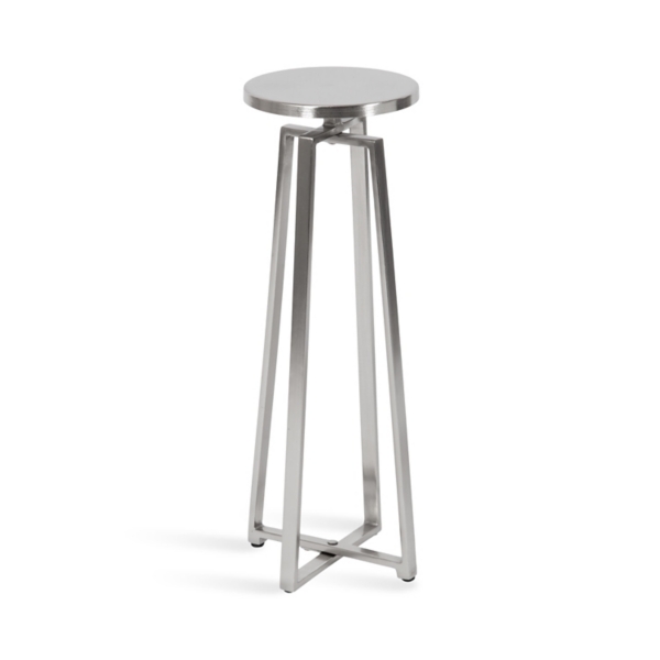 Round Zia Silver Metal Accent Table