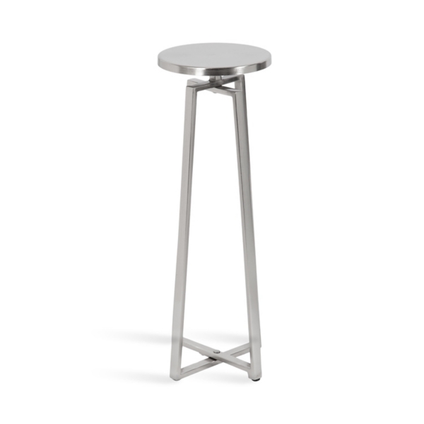 Round Zia Silver Metal Accent Table