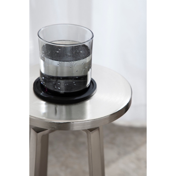 Round Zia Silver Metal Accent Table