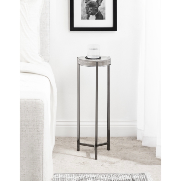 Round Pewter Aguilar Accent Table
