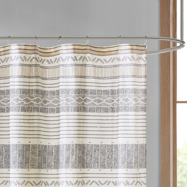 Decorative Stripe Tassel Shower Curtain