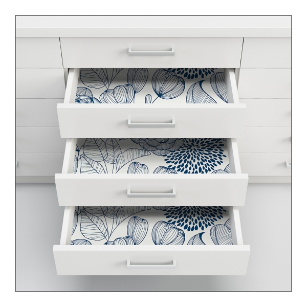 Navy Floral Garden Peel & Stick Wallpaper