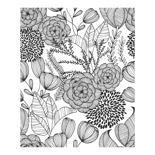 Black & White Floral Garden Peel & Stick Wallpaper