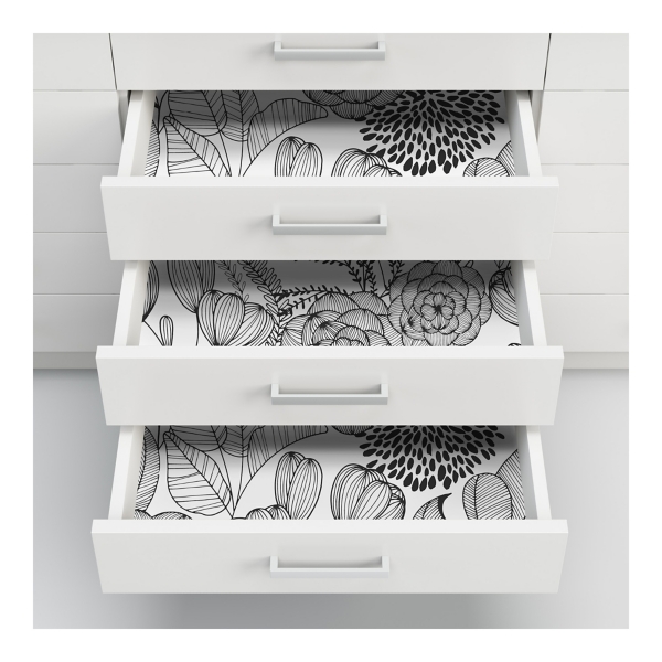 Black & White Floral Garden Peel & Stick Wallpaper