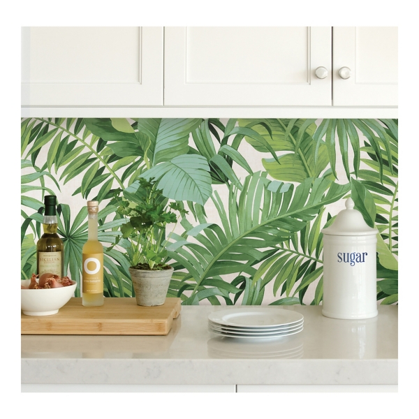 Green Tropical Leaves Peel & Stick Wallpaper