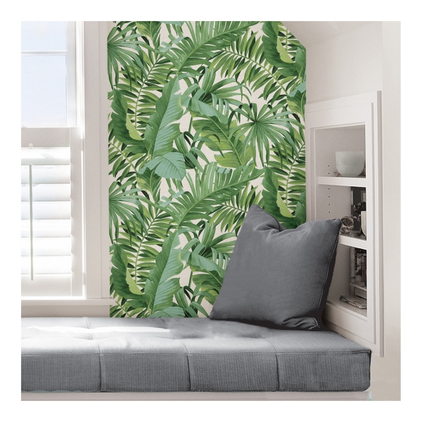 Green Tropical Leaves Peel & Stick Wallpaper