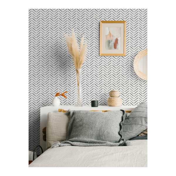 Black & White Chevron Peel & Stick Wallpaper