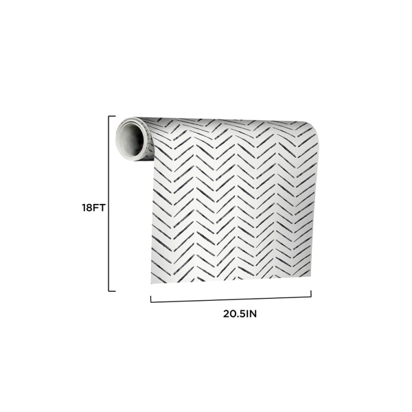 Black & White Chevron Peel & Stick Wallpaper