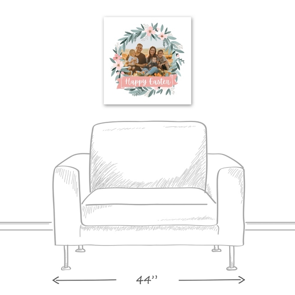 Personalized Photo Easter Wreath Canvas Plaque