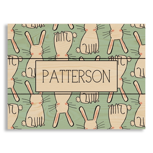 Personalized Easter Bunny Wood Art Print