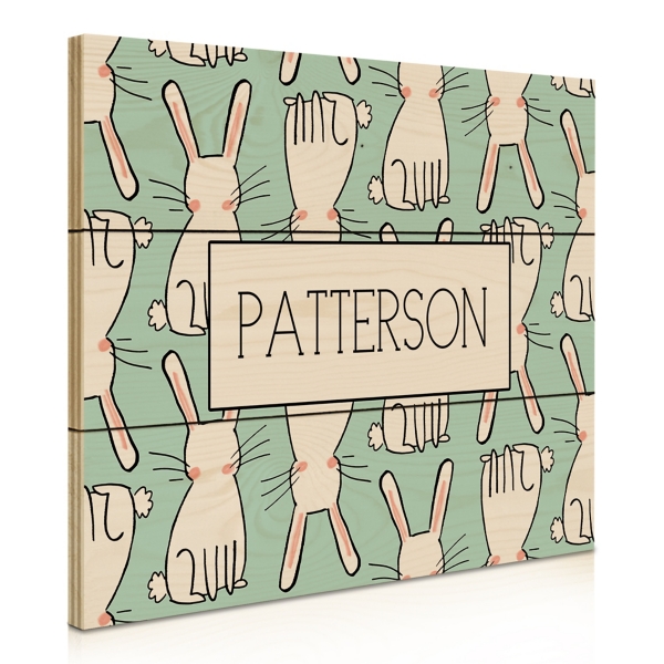 Personalized Easter Bunny Wood Art Print