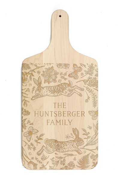 Personalized Vintage Bunnies Maple Serving Board
