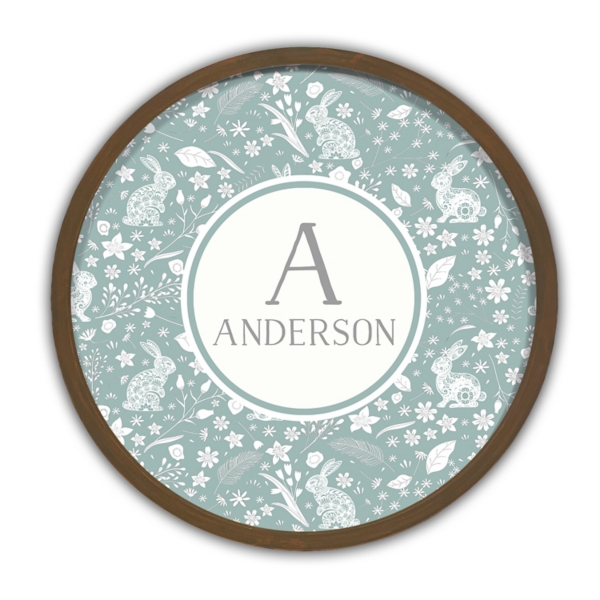 Personalized Blue Bunnies Wall Plaque