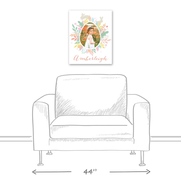 Personalized Photo Egg Wreath Canvas Print