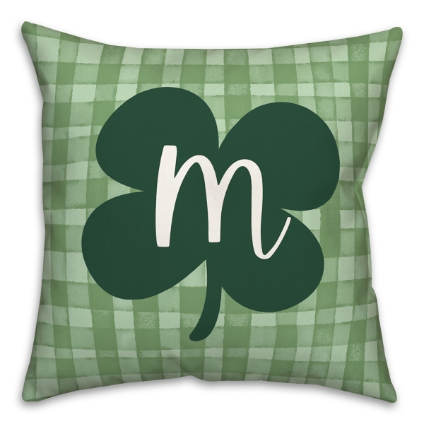 Clover Personalized Monogram Throw Pillow