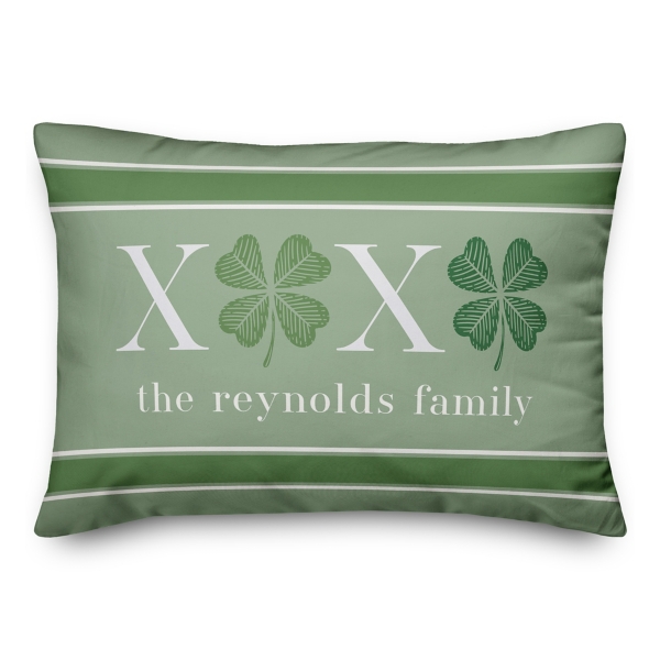 XOXO Clover Personalized Lumbar Pillow