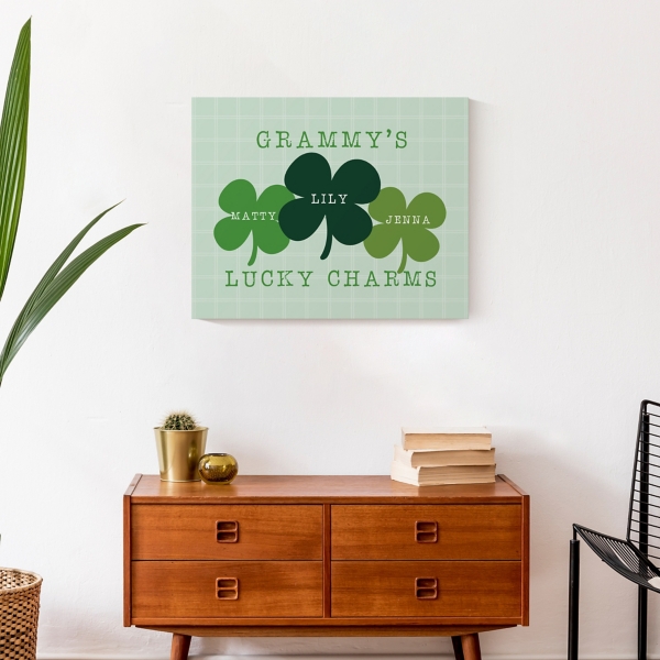 Personalized Lucky Charms Canvas Wall Plaque